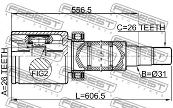 8 799 р. Правый шрус внутренний передний Febest (26X31X26) Volvo S60 FS седан дорестайлинг (2010-2013)  с доставкой в г. Тамбов. Увеличить фотографию 2