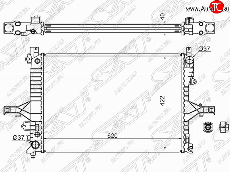 6 399 р. Радиатор двигателя SAT (трубчатый, МКПП/АКПП)  Volvo S60  RS,RH седан - XC70  с доставкой в г. Тамбов