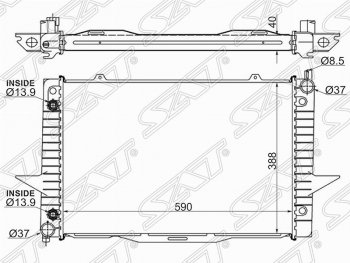 7 799 р. Радиатор двигателя (пластинчатый, АКПП) SAT (32 мм) Volvo S70 (1996-2000)  с доставкой в г. Тамбов. Увеличить фотографию 1