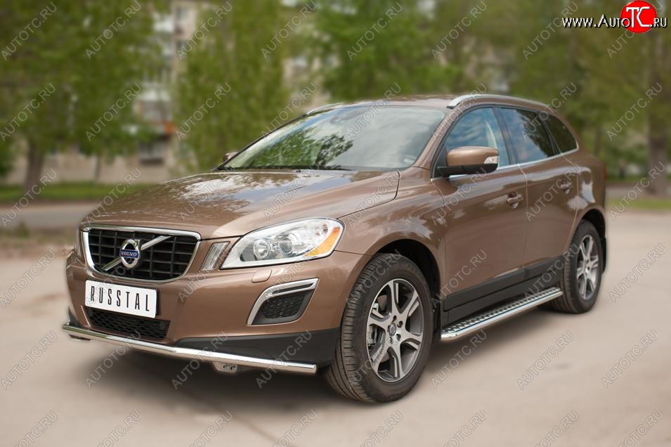 20 499 р. Широкая защита порогов с трубой d42 мм SLITKOFF v2  Volvo XC60 (2008-2017)  дорестайлинг,  рестайлинг  с доставкой в г. Тамбов