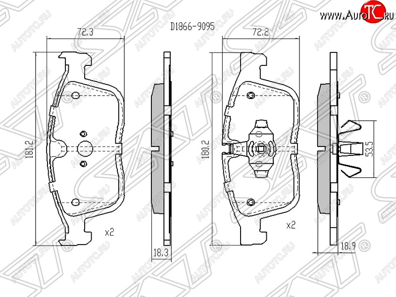 1 439 р. Колодки тормозные SAT (передние)  Volvo XC60 (2008-2022)  дорестайлинг,  рестайлинг  с доставкой в г. Тамбов