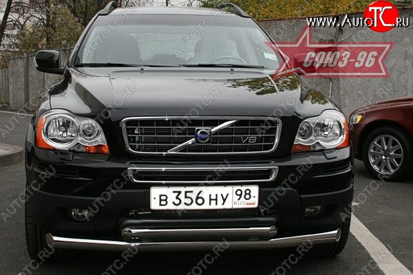 16 379 р. Защита переднего бампера двойная Souz-96 (d76/60) Volvo XC90 C 1-ый рестайлинг (2006-2009)  с доставкой в г. Тамбов