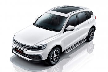 Защита порогов Slitkoff (с листом, d57 мм) Zotye Coupa B11F (2019-2021) ()