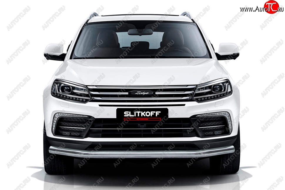 9 999 р. Защита переднего бампера Slitkoff (d57 мм)  Zotye Coupa  B11F (2019-2021) (Нержавейка, Полированная)  с доставкой в г. Тамбов